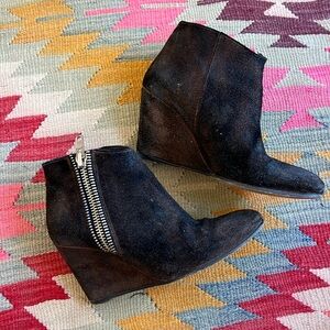 Free People Suede High Heel Wedge Bootie